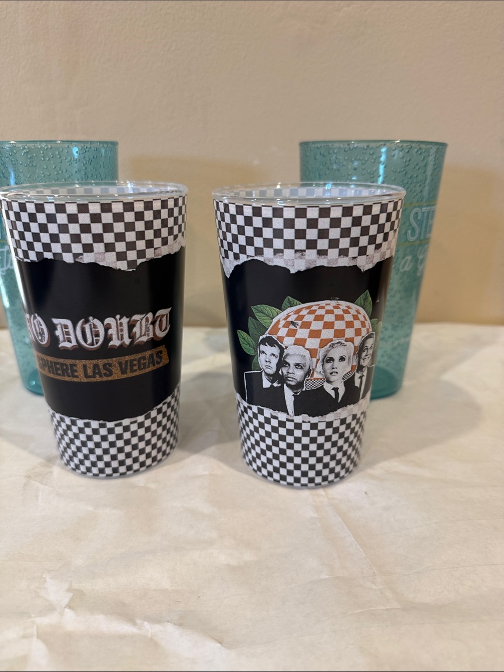 🩵No Doubt & Gwen Stefani Las Vegas Souvenir Cups, Total of 4 - Picture 6 of 8